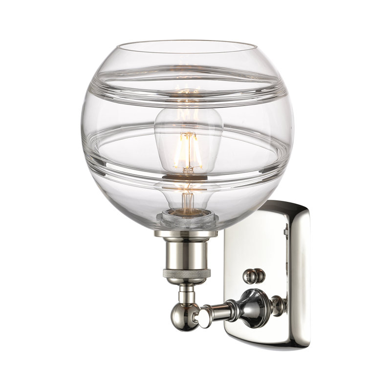 Applique murale 1 lumière Ballston Bienes, Transparent, Nickel poli, H 10,88 po x l 8 po x P 8,13 po