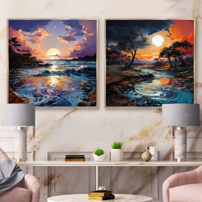 «Storms Charm», ensemble de 2 collages carrés