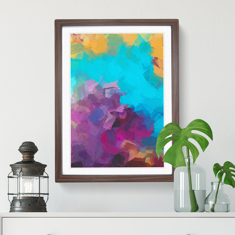 Ticket to Ride Abstract - Framed Print, Walnut, 64cm H x 46cm W x 2cm D