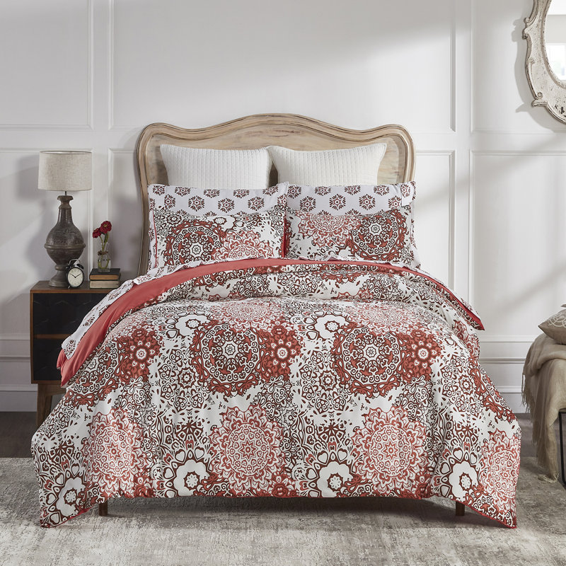 Ensemble d'édredon en microfibre 7 pièces Coral, Édredon grand + 6 pièces