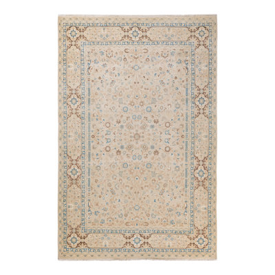 Keller One-of-a-Kind 6' 1" x 9' 2" 2010s Rectangle Wool Area Rug in Ivory