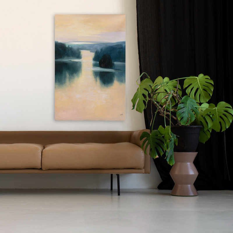 Meditation Contemporary Green Lake, H 48 po x l 32 po