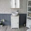 Slimline Compact 515mm Free-standing Cloakroom Vanity Unit-2062904565