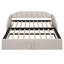 Lit de jour simple rembourré avec couchette escamotable et ports de chargement USB, beige-335552629