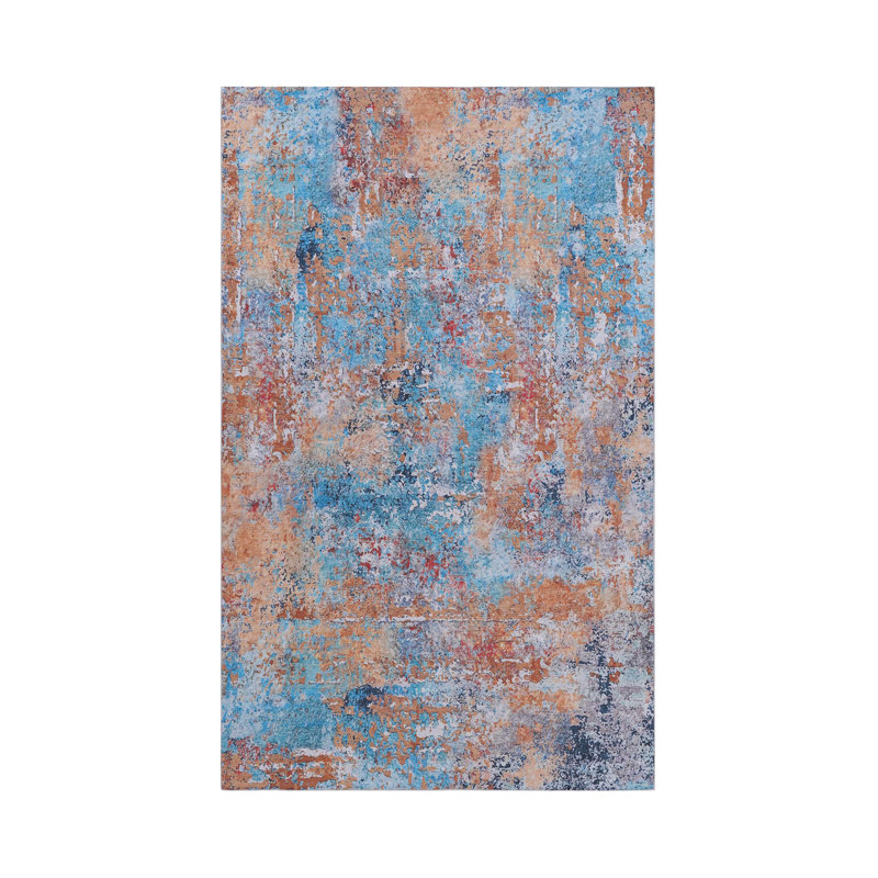 Area Rug for Living Room, Washable Rug, Low-Pile, Non-Slip, Non-Shedding, Foldable, Kid & Pet Friendly - Area Rugs for living room, bedroom, kitchen (Multi,)