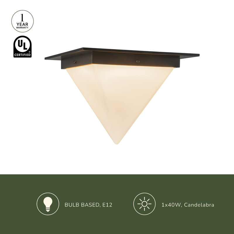 Mineral 11-in Brass Flush Mount, Alabaster, Brass