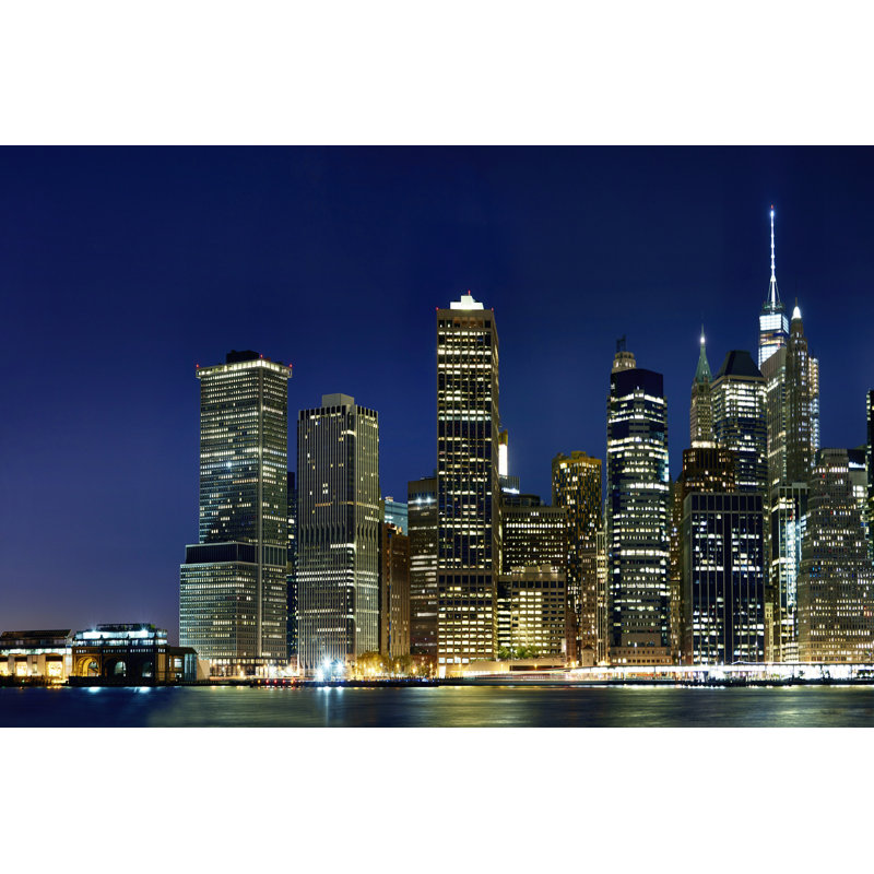 New York At Night V by James McLoughlin - Wrapped Canvas Art Print, 30cm H x 46cm W