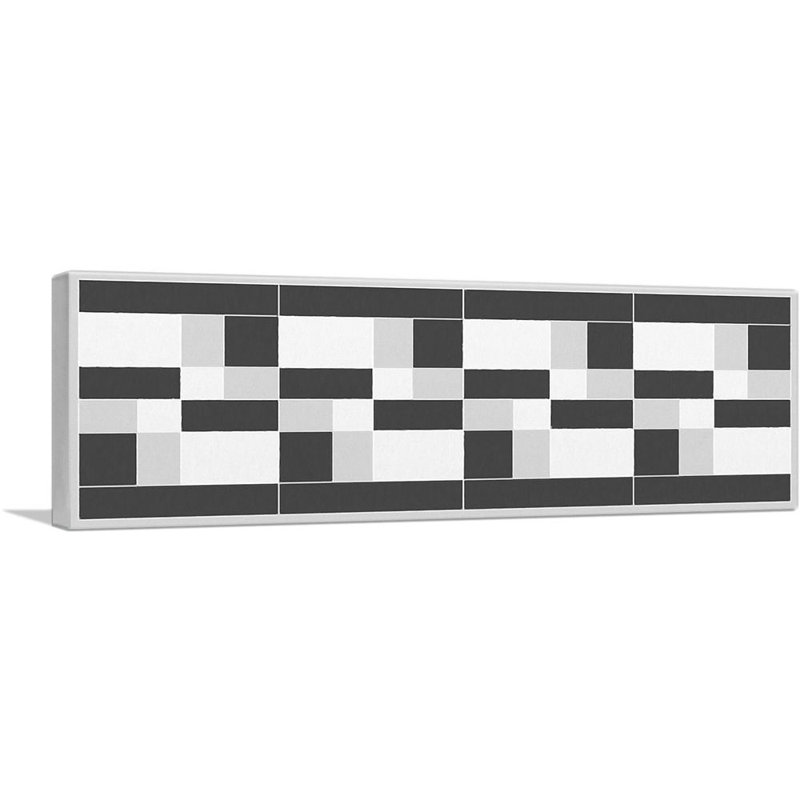 Mid-Century Modern Glitched Blocks - Reproduction d'art graphique panoramique sur toile tendue, H 20 po x l 60 po x P 1,5 po