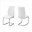 Ensemble de 2 chaises de salle à manger en similicuir blanc contemporain-1272417111