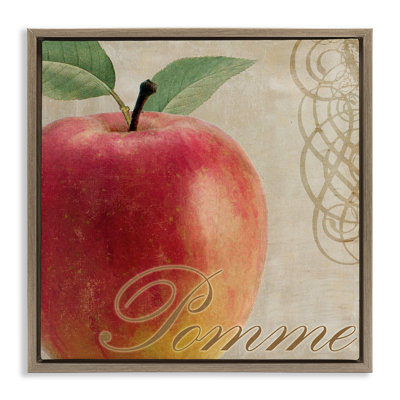 Art mural rétro sur toile flottante avec pomme française par Sasha