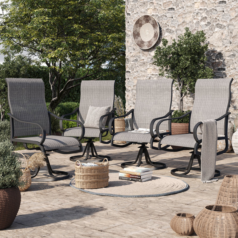 Fauteuils de patio pivotants Angeli, Gris