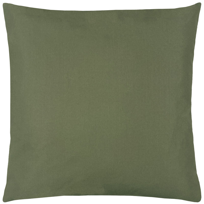 Indoor / Outdoor Square Throw Pillow Cover, Olive, Polyester