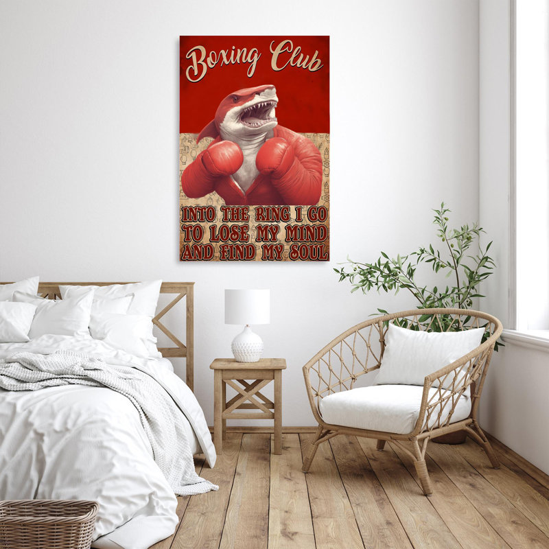 Shark Boxing Club sur toile, impression, H 36 po x l 24 po x P 1,25 po
