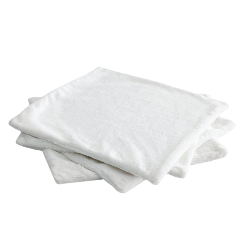 Rabbit Faux Fur Pillow Cover, Bright White