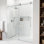 Porte de douche coulissante sans cadre avec verre transparent 3/8 po l 56-60 po x H 76 po Elan Hart