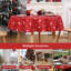 Red Round Christmas Tablecloth – Waterproof Snowflake Design, Wipe Clean, Washable Holiday Table Cover for Kitchen & Dining, 60 Inch Round