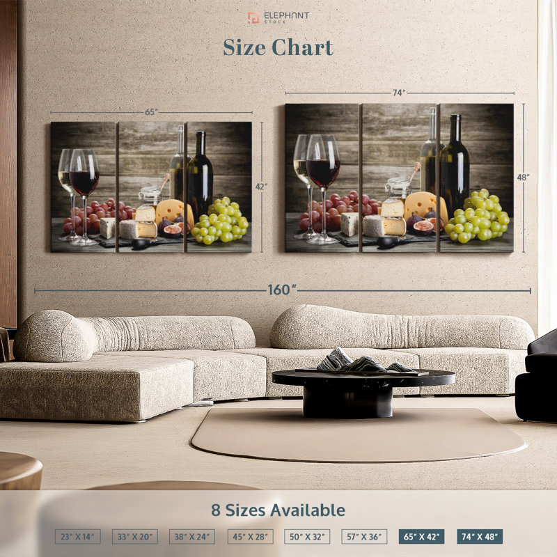 «Wine And Cheese» sur, H 48 po x l 74 po