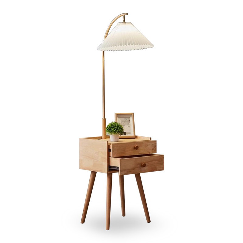Burlywood Solid Wood + Iron Free form Floor Lamps, Burlywood, Beige