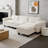124.4" Luxury L-Shaped Sectional, Corduroy Upholstery, Pillow-Top Armrests, Movable Ottoman, 550 lbs Per Seat-1128744195