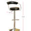 Tabouret de bar noir moderne avec dossier court et hauteur réglable dans une chaise de salle à manger de style contemporain avec pieds en tissu d'ameublement en similicuir pour îlot de cuisine-970292687