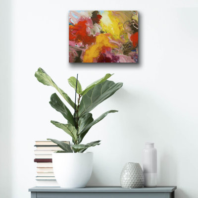 Art mural en verre épique «Morning Burst» par Allan Friedlander, 16 po x 12 po