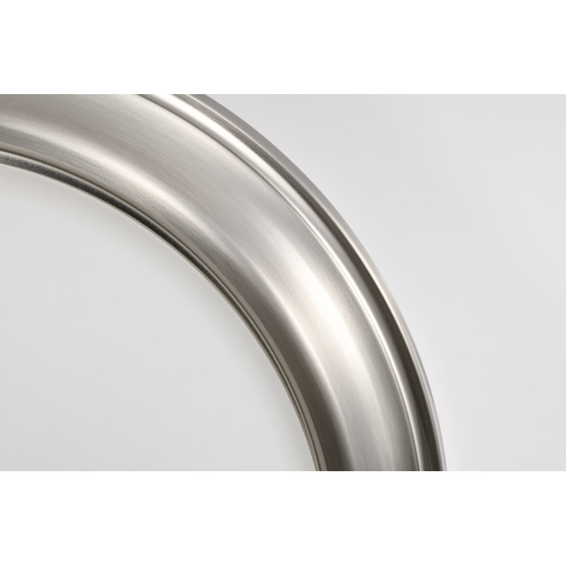 Plafonnier encastré en verre Megham, Nickel brossé, H 6,38 po x l 13 po x P 13 po