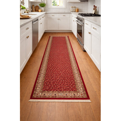 Tapis semi-antique rouille rouge