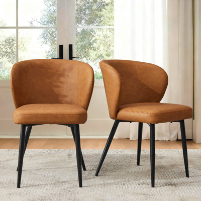 Chaise de salle à manger en cuir, chaise de cuisine et de maquillage moderne, chaise d'appoint avec pieds en acier, dossier ergonomique