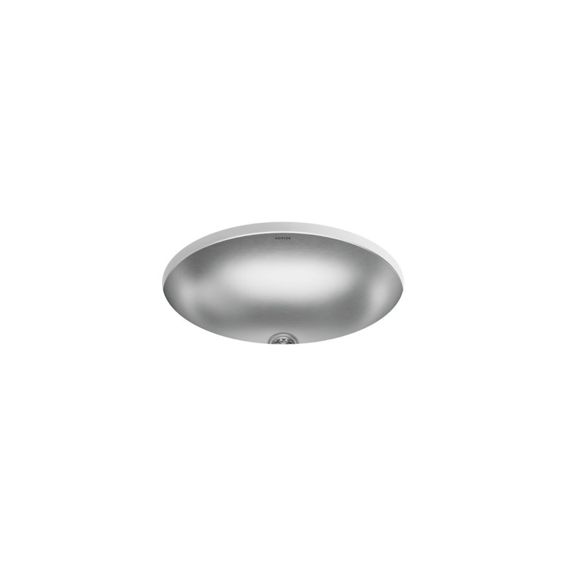 Rhythm Metal Oval Undermount Bathroom Sink, Satin