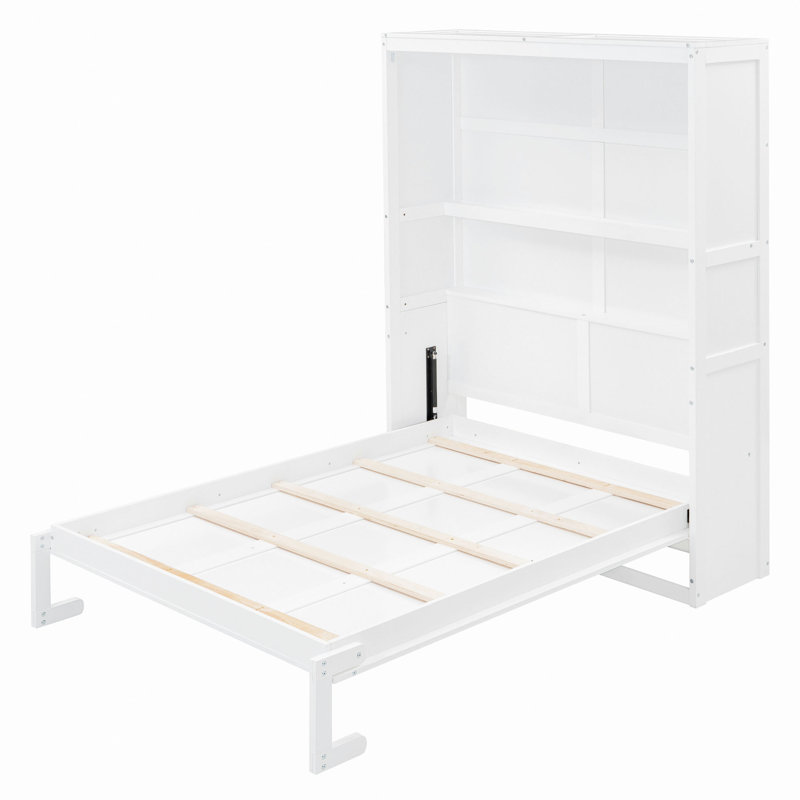 Lit escamotable mural avec tablettes Murphy, Blanc