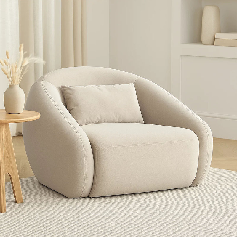 Chaise d'appoint pivotante en faux alpaga Lena