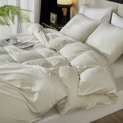 Ensemble de housse de couette en velours 3 pièces Housse de couette de luxe