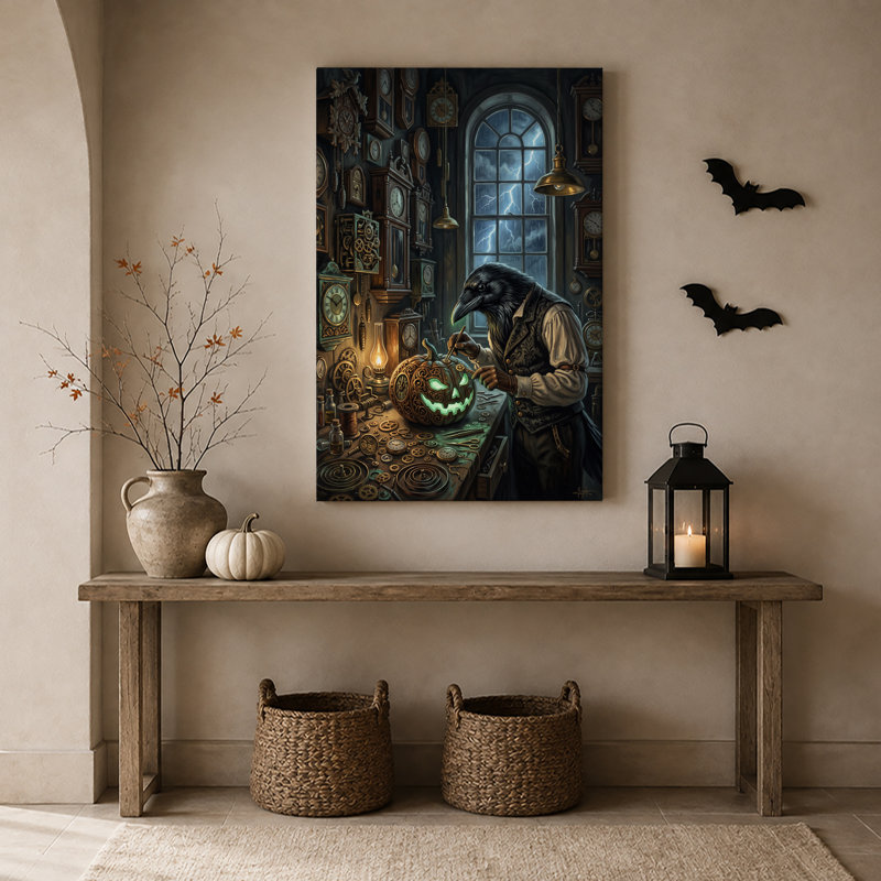 Art mural sur toile Steampunk Raven, H 30 po x l 20 po
