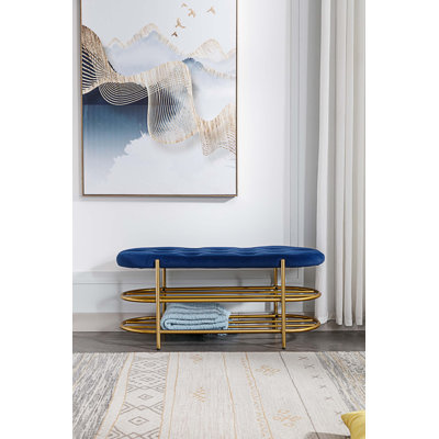 Banc de rangement en velours Rosheda