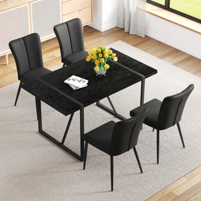 Ensemble de table de salle à manger en faux bois aggloméré