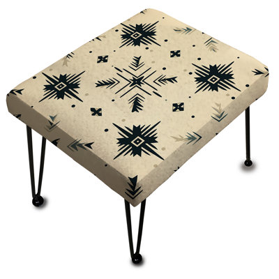 Neutral Nomad Ii Boho Pattern - Geometric Rectangle Ottoman
