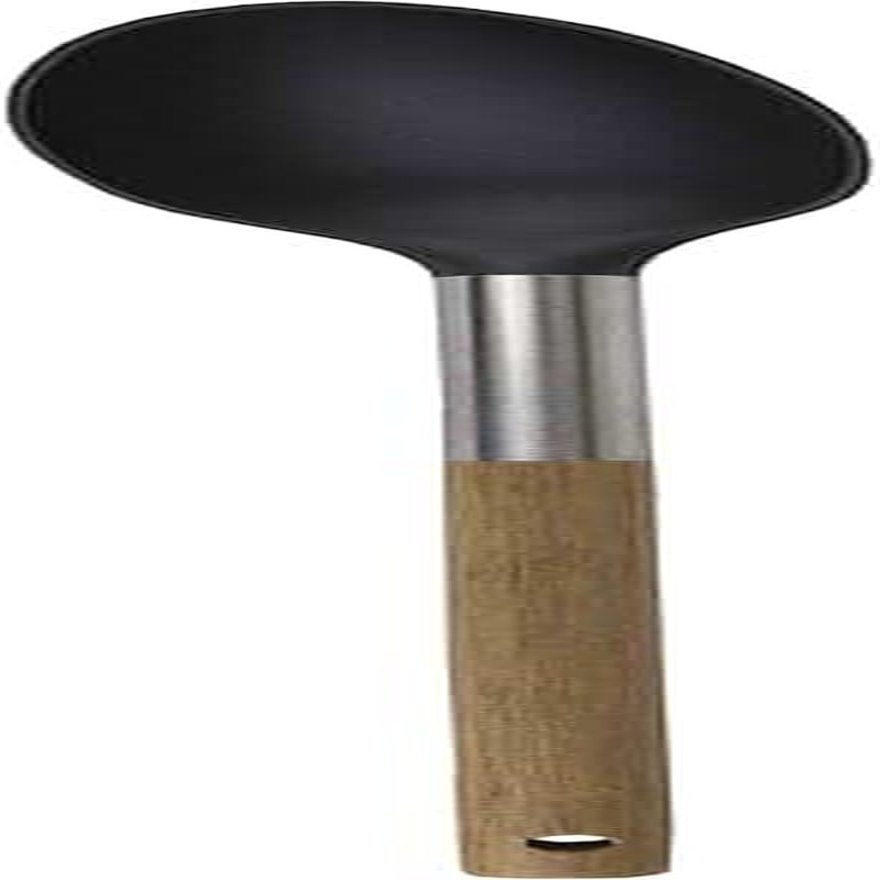 Solid black and natural spoon