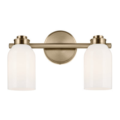 15" 2-Light Vanity Light with White Opal Glass
