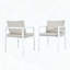 Ensemble de 2 chaises de salle à manger en aluminium toutes saisons avec coussins en tissu beige, capacité de 300 lb-1267734383