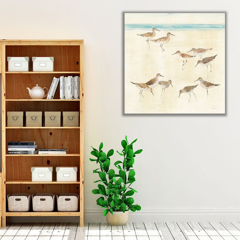 Sandpipers - reproduction d'art sur toile, H 12 po x l 12 po