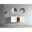 Meuble-lavabo avec double vasque et tablette ouverte