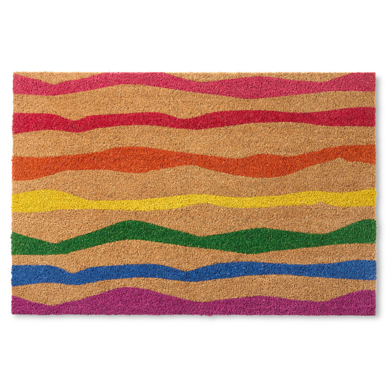 TOWN & COUNTRY Ravine Abstract Mountain Non-Slip Indoor Outdoor Door Mat, 24" W x 36" L, Purple