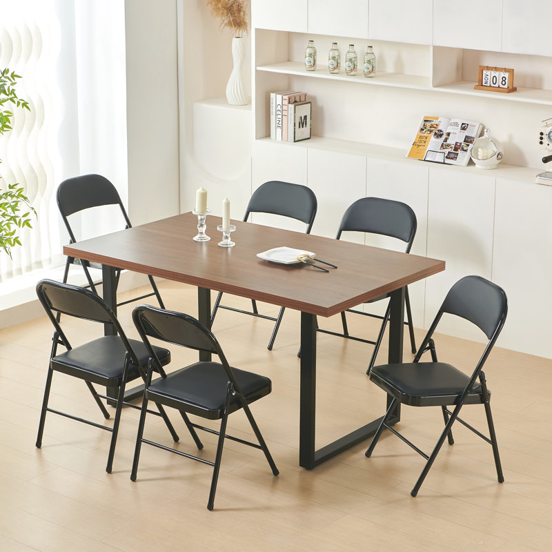 Chaises pliantes rembourrées pour l'intérieur et l'extérieur, Noir, 6