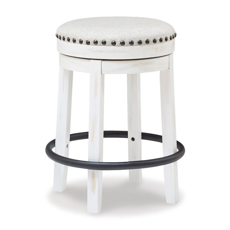 Daiah Swivel Upholstered Counter Stool with Solid Wood Frame, 24