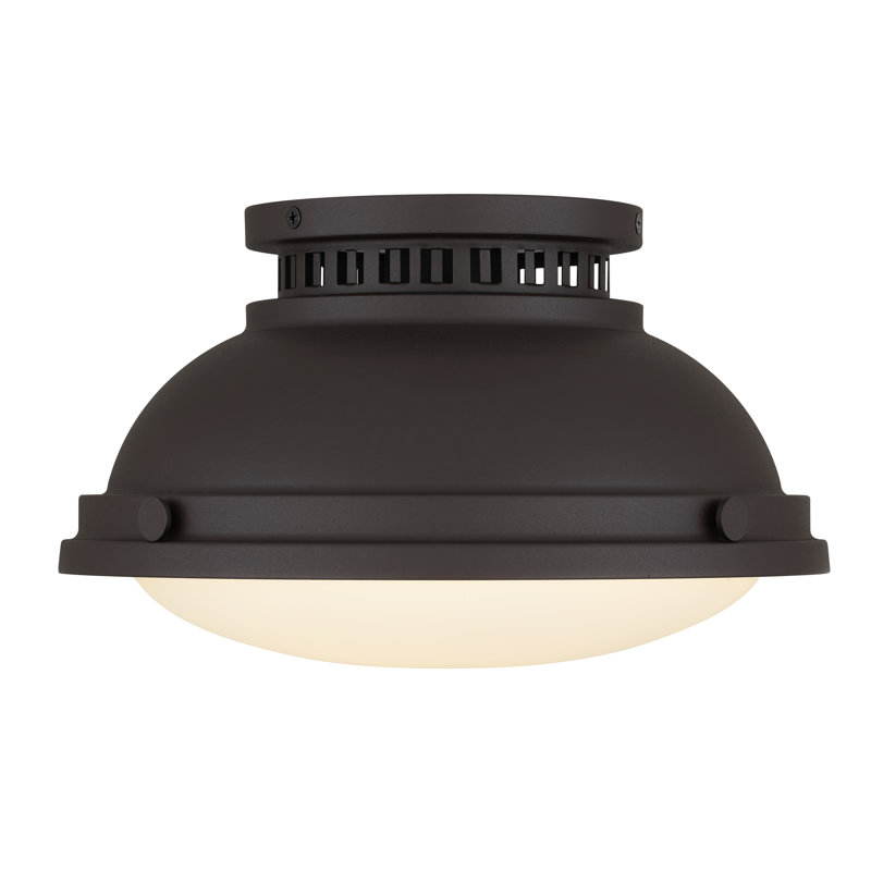 Stinson Flush Mount, 1 Light, Dark Bronze, 6.5" H x 11" W x 11" D