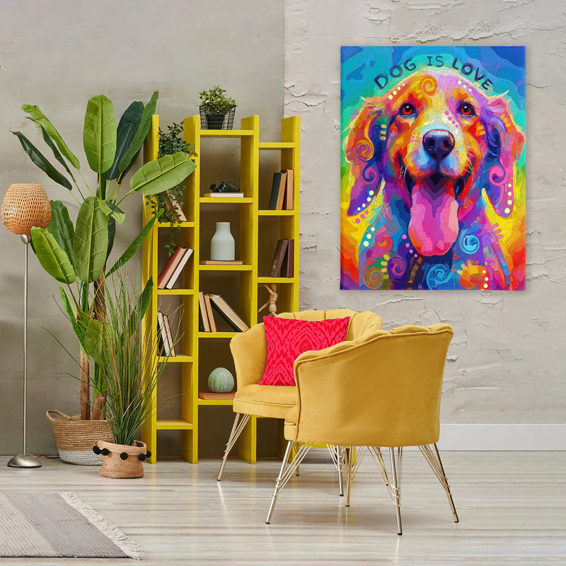«Dog Is Love Swirled», toile par Dean Russo - collection Evolution