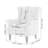 Duward Upholstered Beige Button Tufted Wingback Accent Chair with Rolled Arm and Thick Padded Cushion-541319379