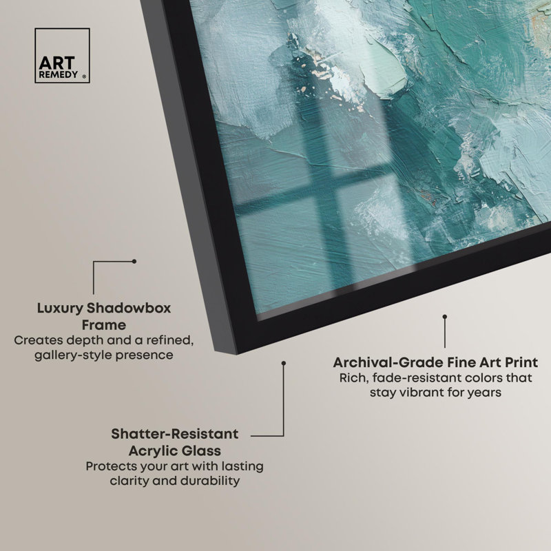 «Minted Cloudscape II Shadowbox Print Coastal Abstract Art» par Art Remedy, H 13 po x l 13 po, Noir