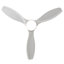Ventilateur de plafond blanc moderne avec lumière, comprenant 3 pales en plastique ABS, une télécommande, un moteur à courant continu réversible et un éclairage DEL à intensité variable.-1044800562