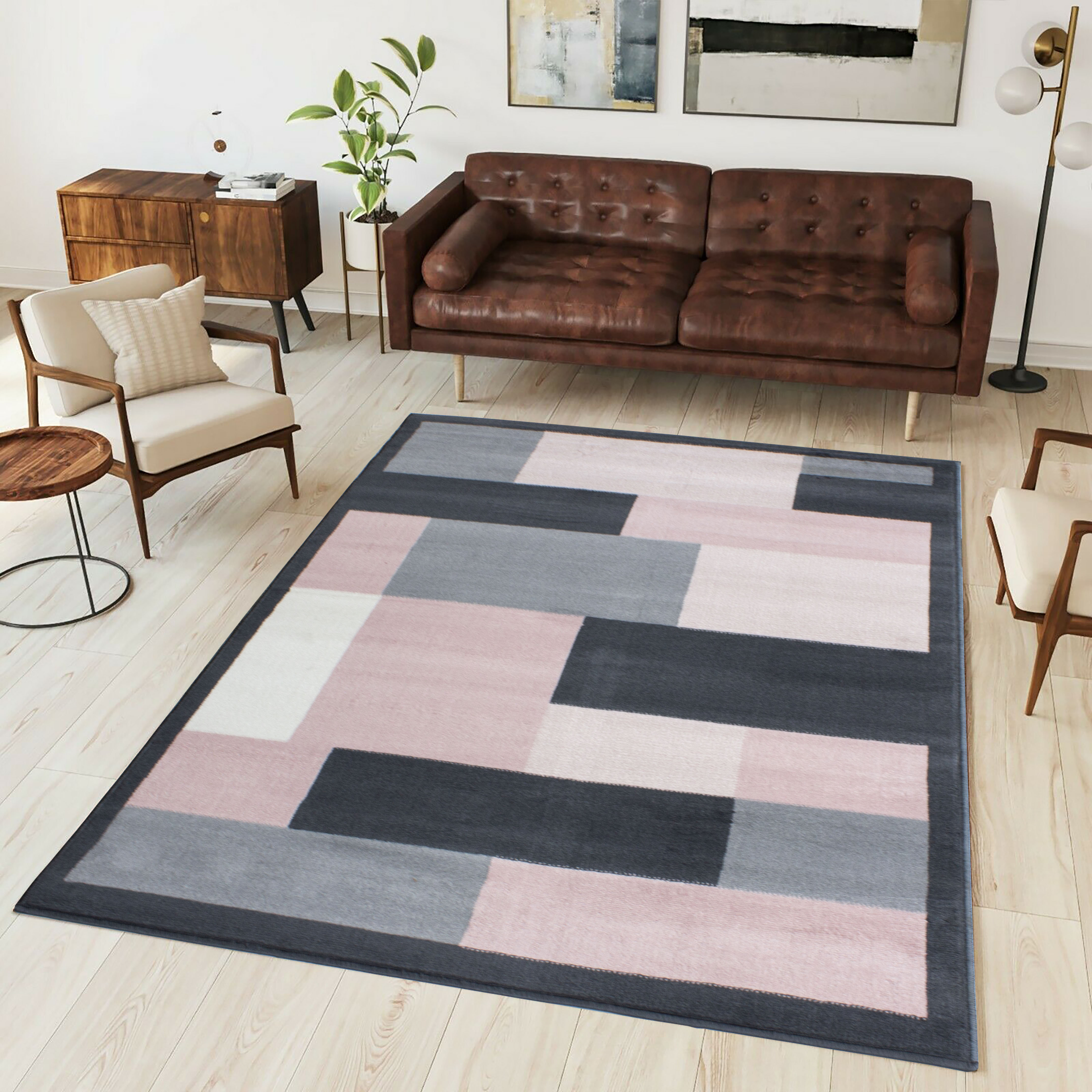 17 Stories Grey/Pink Rug & Reviews Wayfair.co.uk
